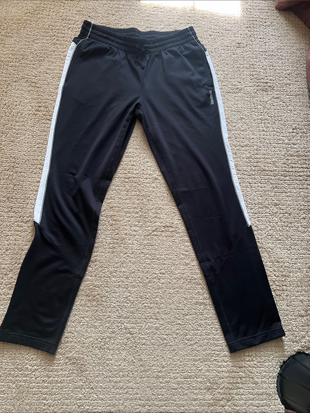 Reebok Women’s Black Joggers with White Side Panels
